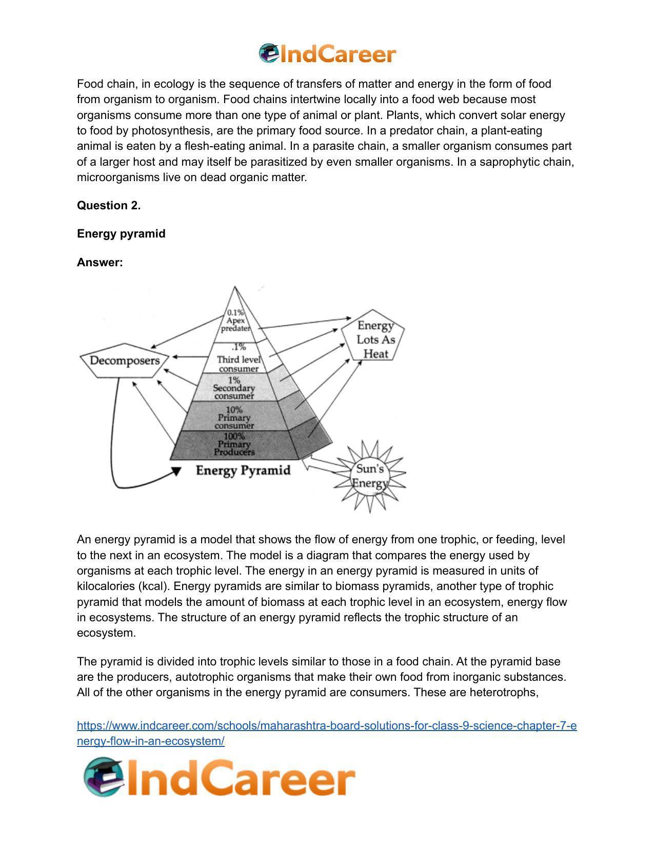 Maharashtra Board Solutions for Class 9- Science: Chapter 7- Energy Flow in an Ecosystem - Page 60
