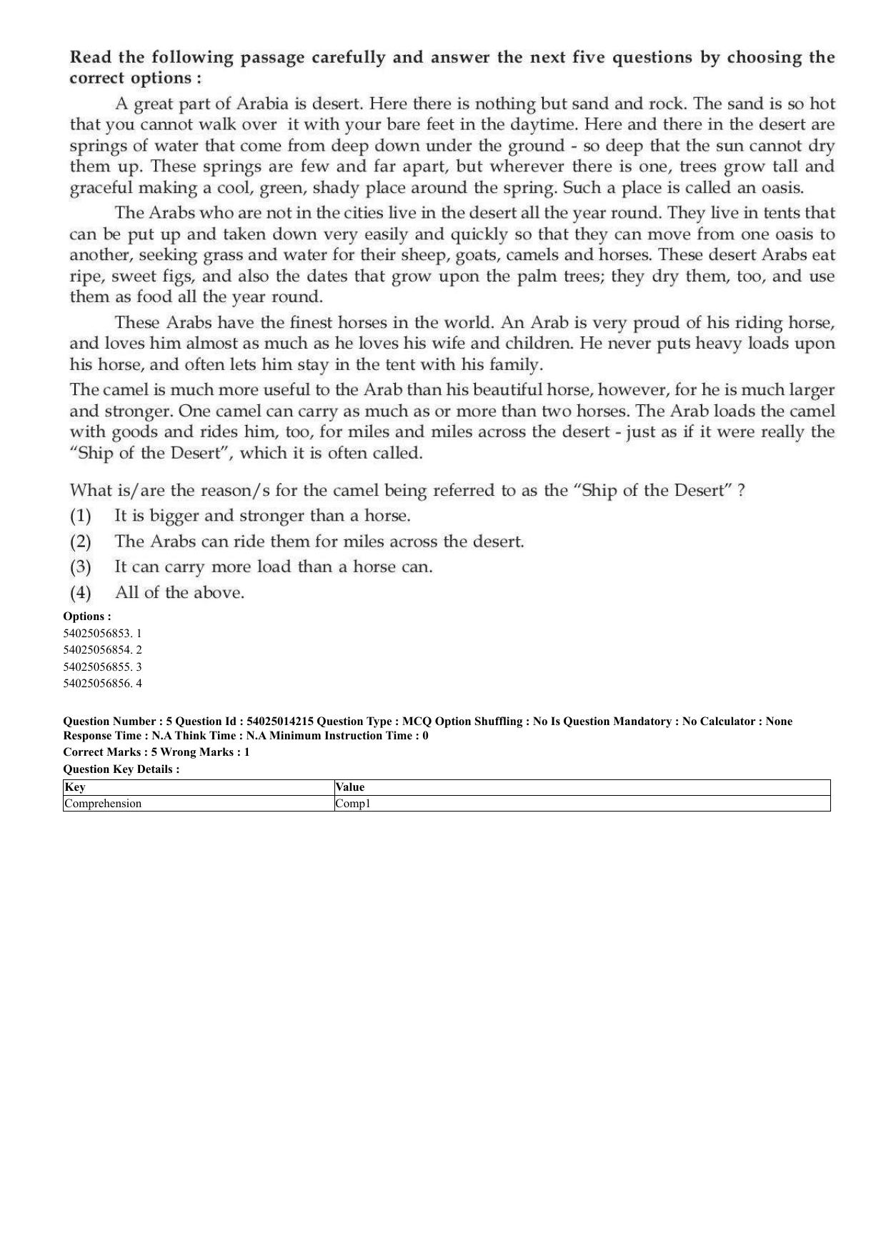 CUET 2023 Domestic Shift 2 Question Paper - 7 June 2023 - Page 5
