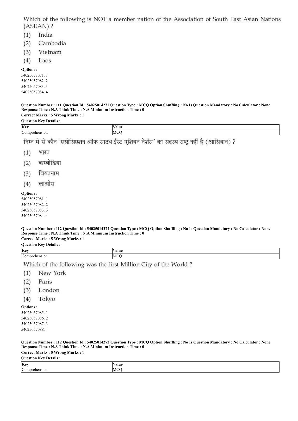 CUET 2023 Domestic Shift 2 Question Paper - 7 June 2023 - Page 81