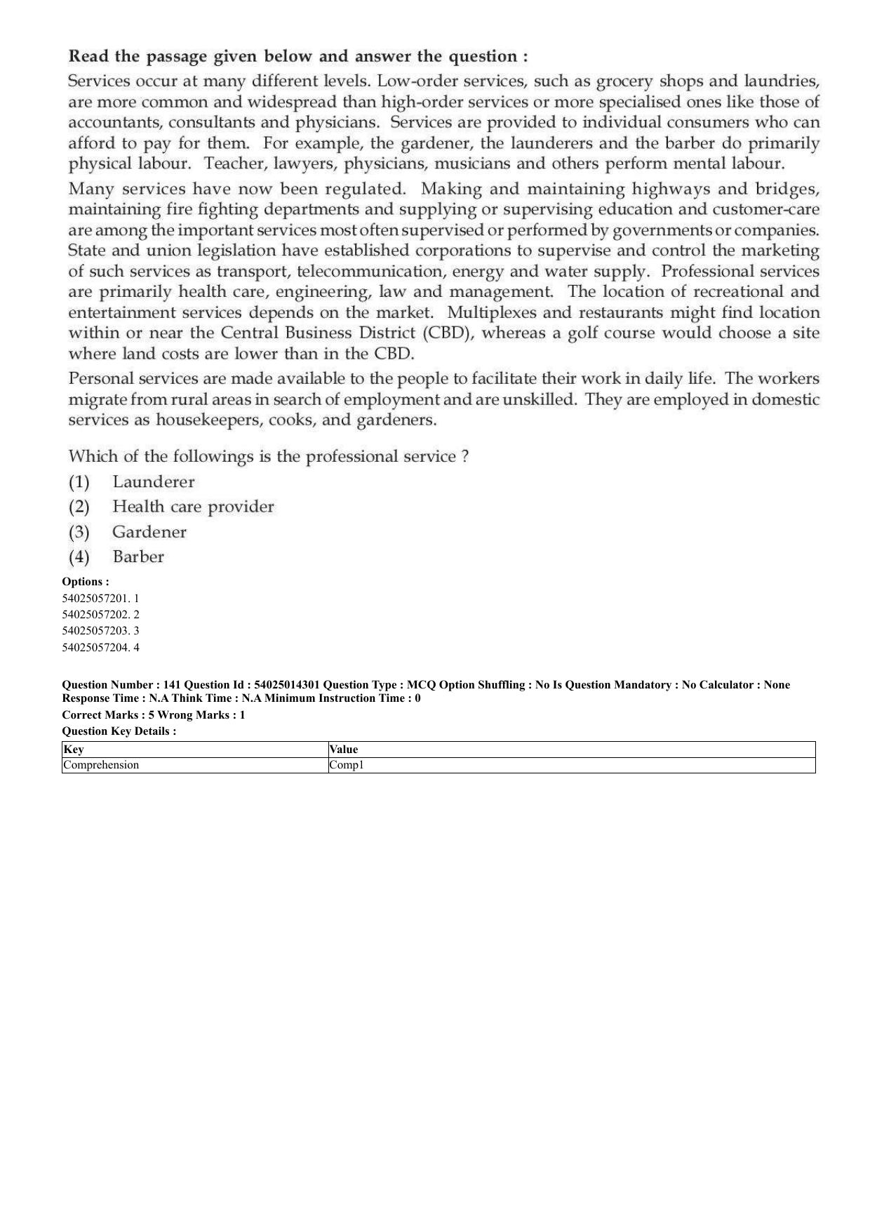CUET 2023 Domestic Shift 2 Question Paper - 7 June 2023 - Page 106