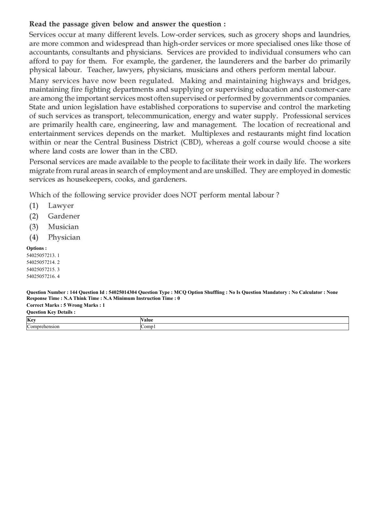 CUET 2023 Domestic Shift 2 Question Paper - 7 June 2023 - Page 112