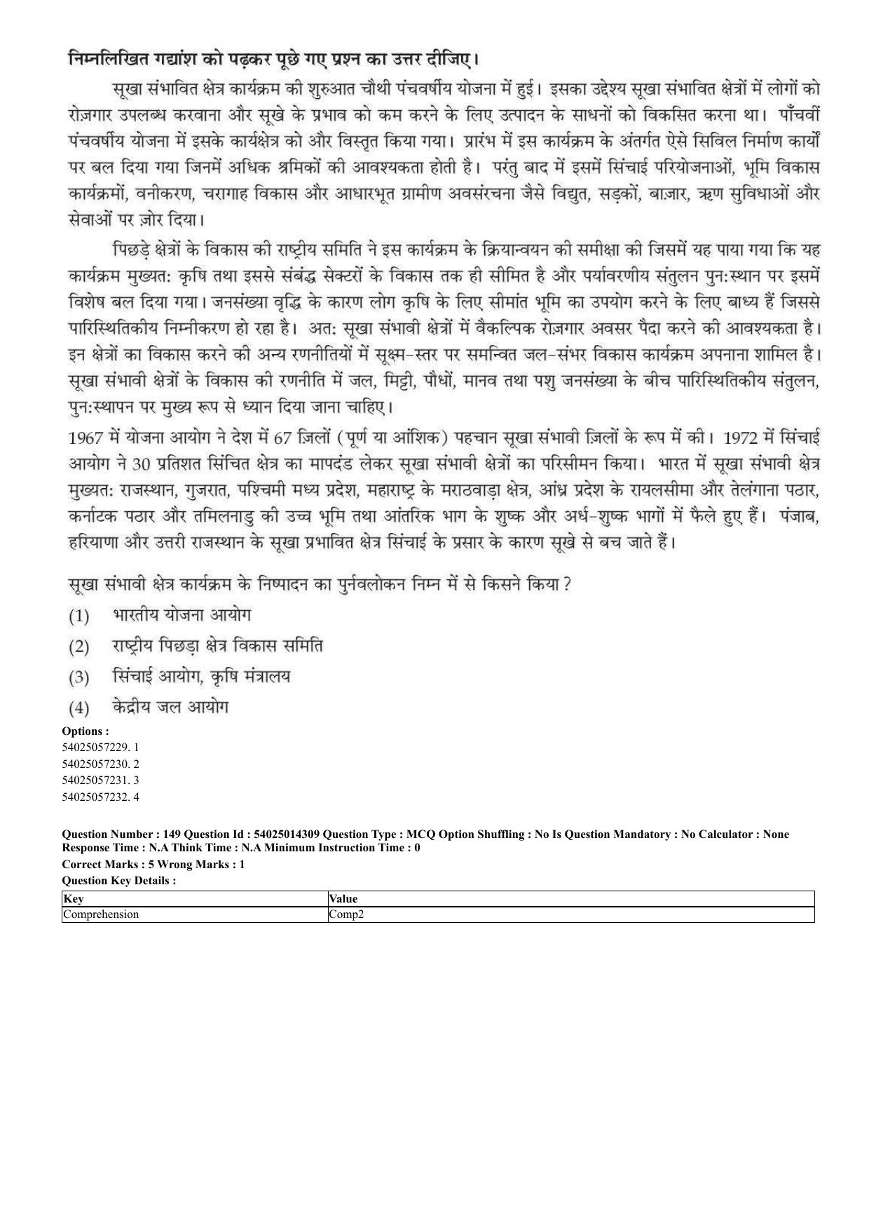 CUET 2023 Domestic Shift 2 Question Paper - 7 June 2023 - Page 121