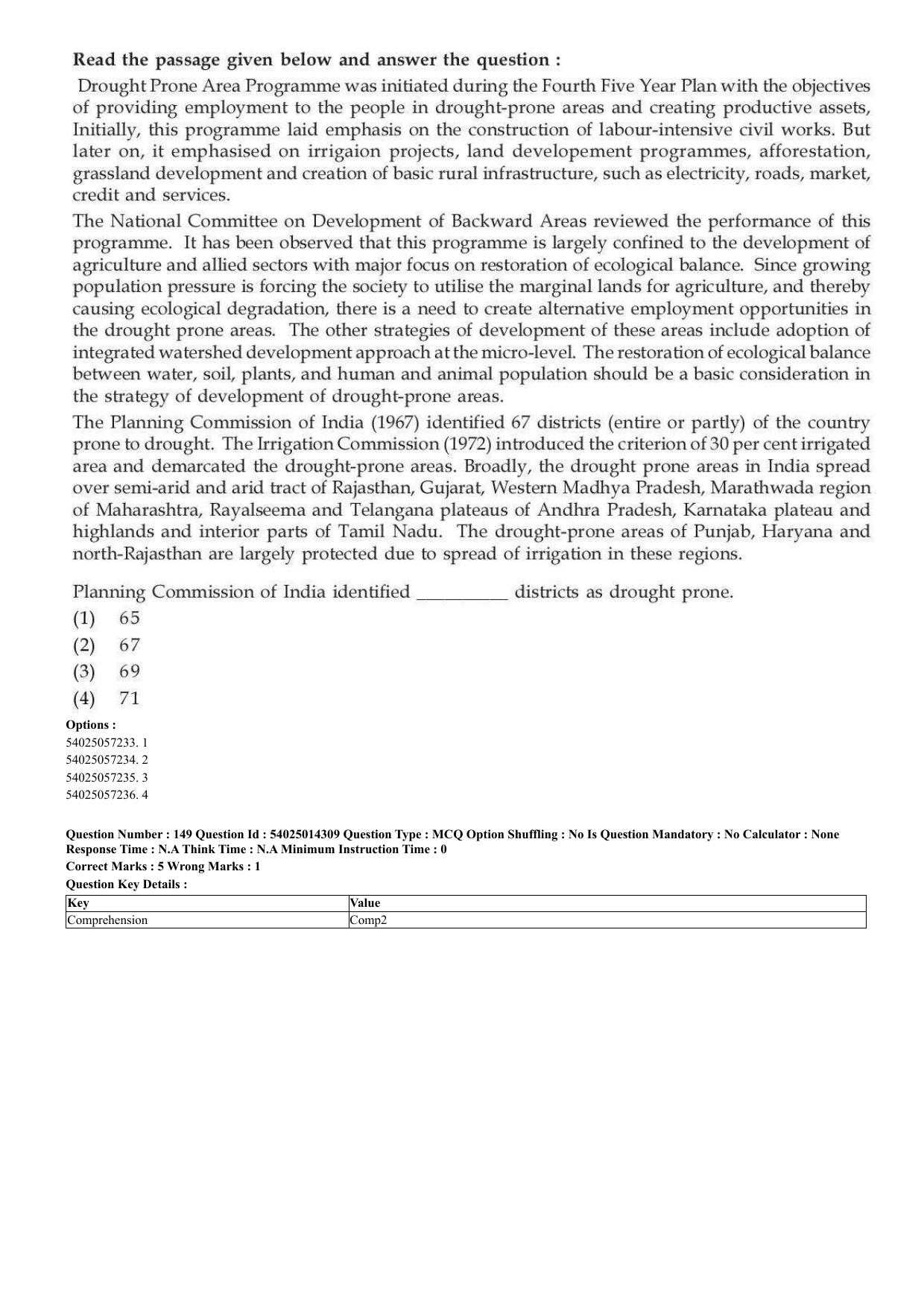CUET 2023 Domestic Shift 2 Question Paper - 7 June 2023 - Page 122