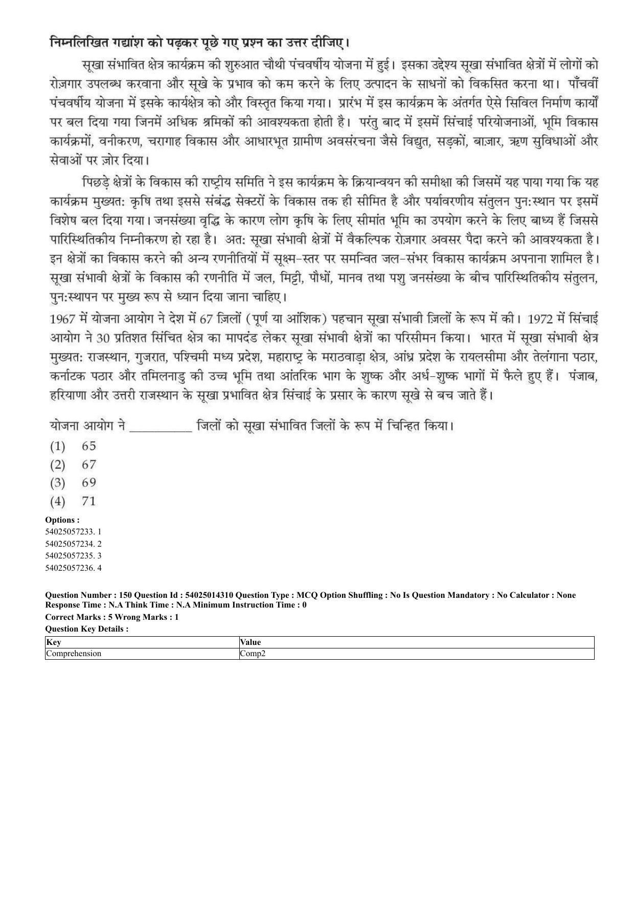 CUET 2023 Domestic Shift 2 Question Paper - 7 June 2023 - Page 123