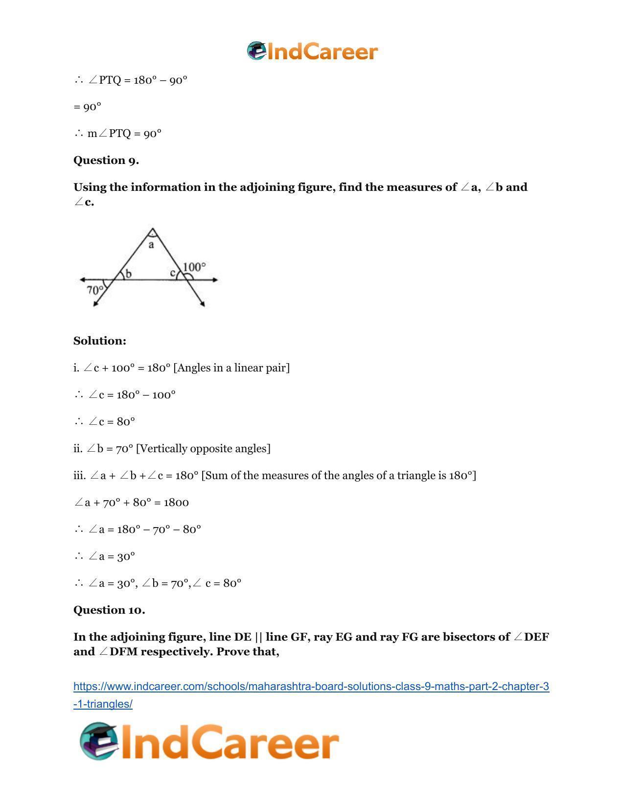 Maharashtra Board Solutions Class 9-Maths (Part 2): Chapter 3.1 ...