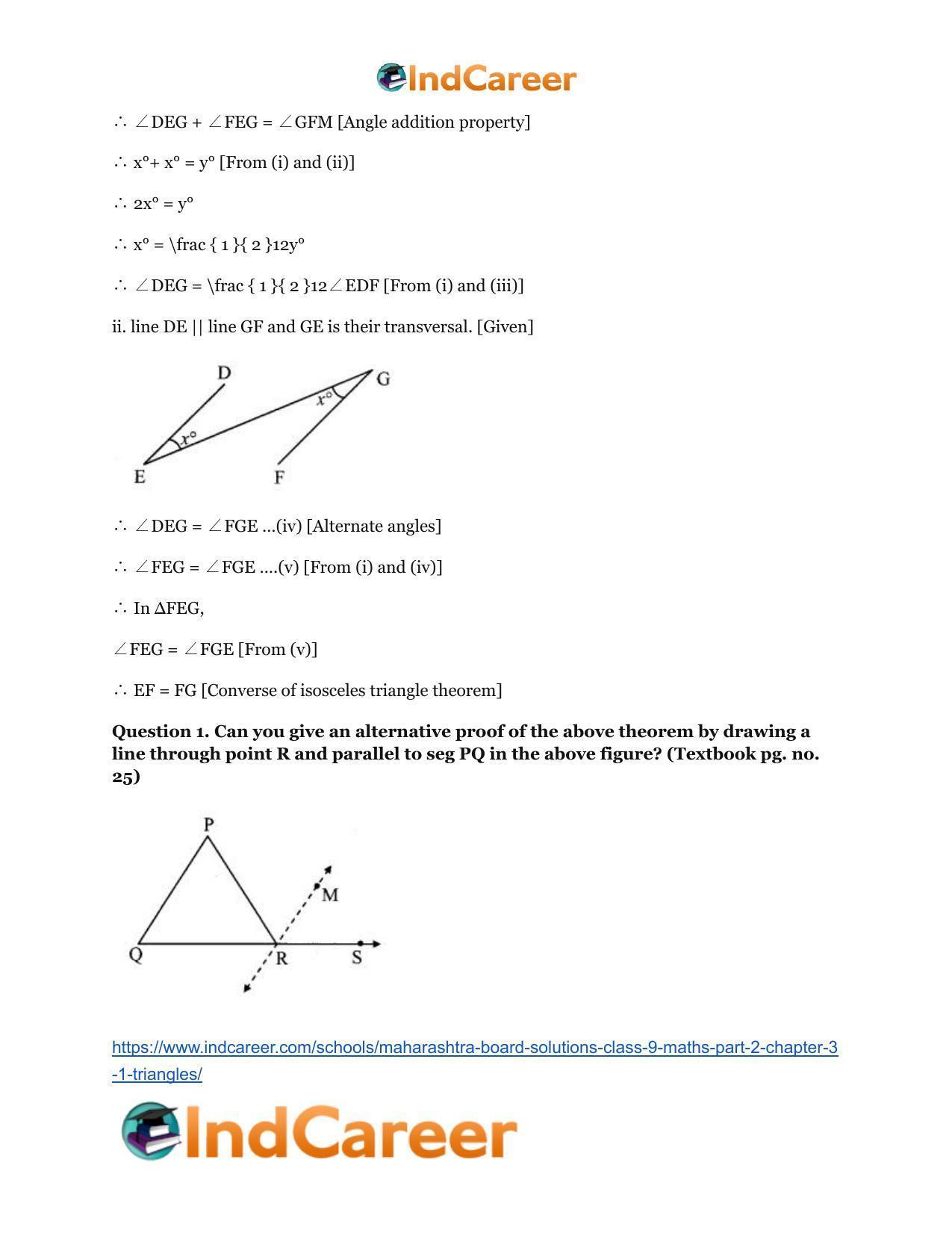 Maharashtra Board Solutions Class 9-Maths (Part 2): Chapter 3.1 ...