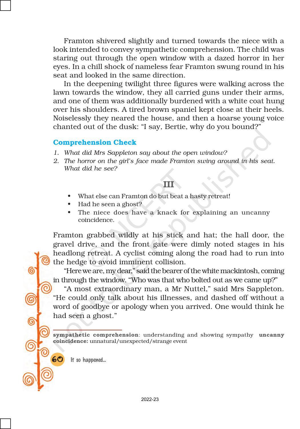 NCERT Book for Class 8 English It So Happened Chapter 7 The Open Window - Page 6