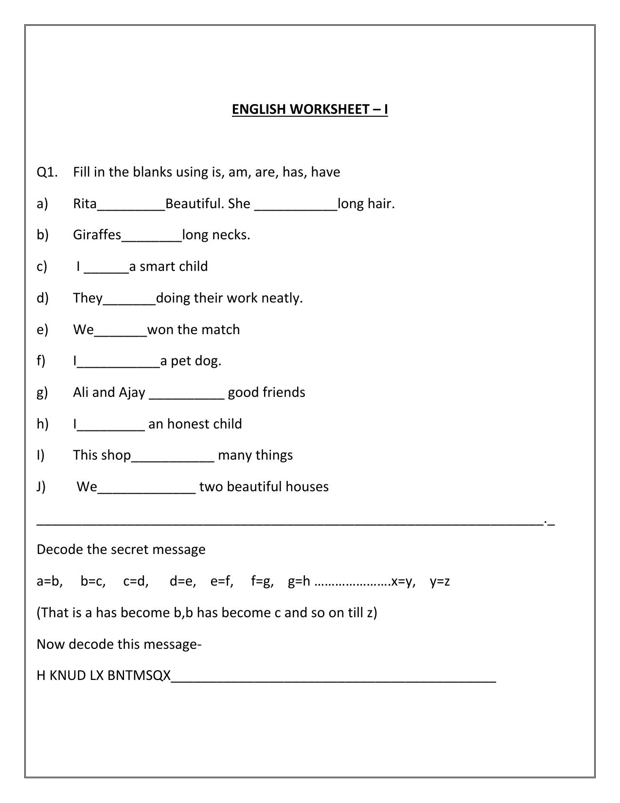Worksheet for Class 2 English Revision Assignment 118 - Page 8