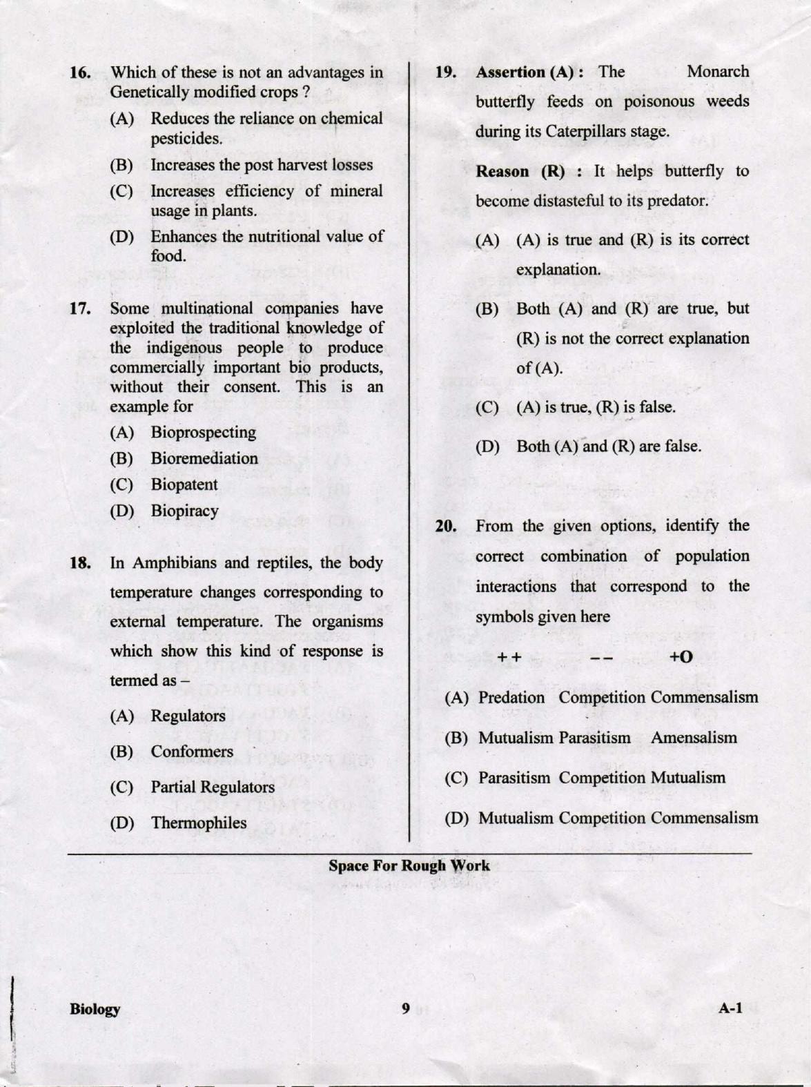 KCET Biology 2019 Question Papers - Page 9