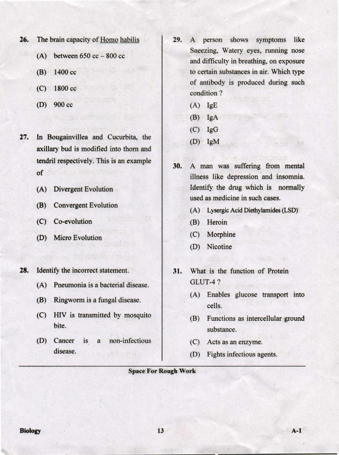 KCET Biology 2019 Question Papers - Page 13