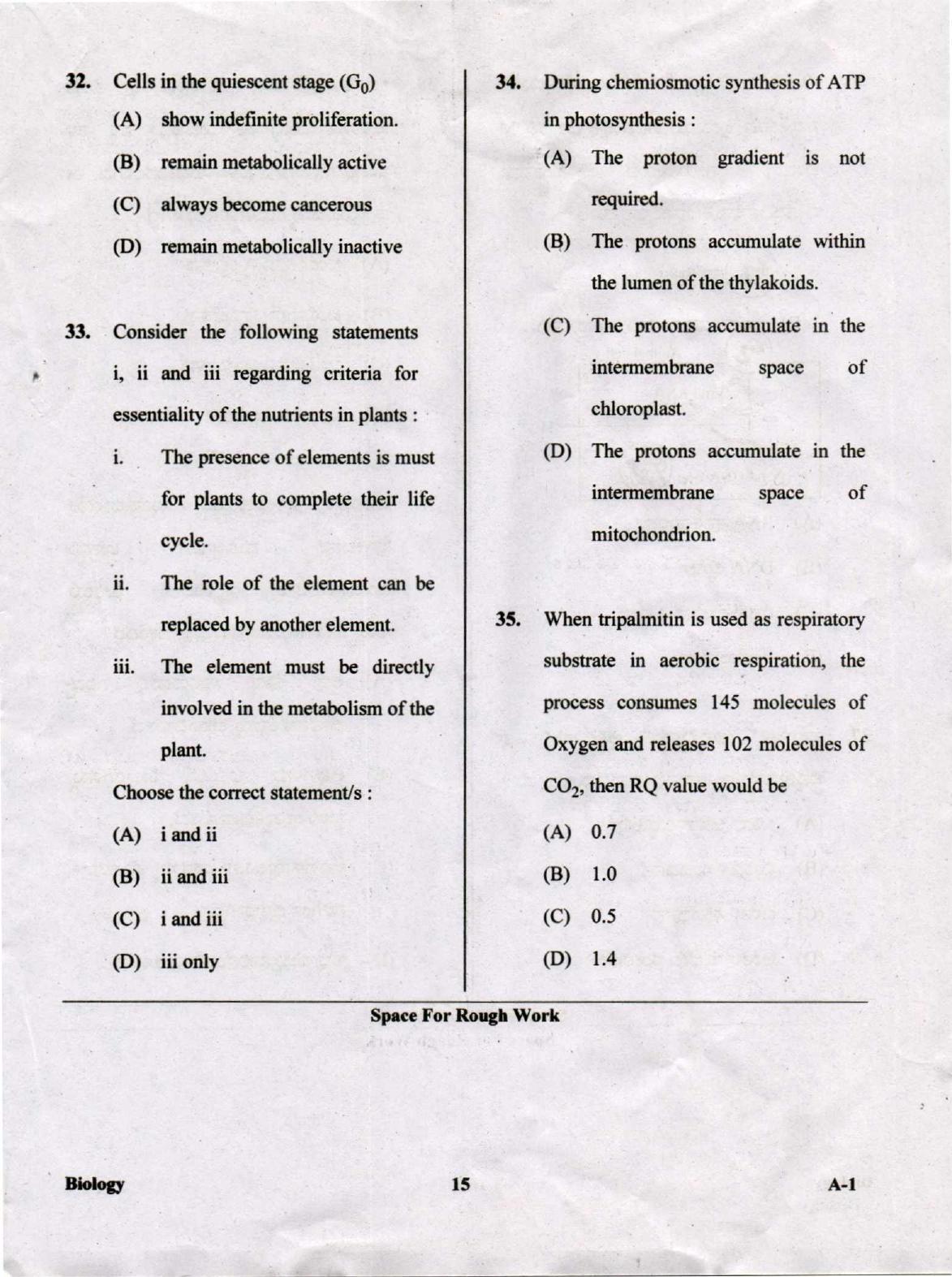 KCET Biology 2019 Question Papers - Page 15