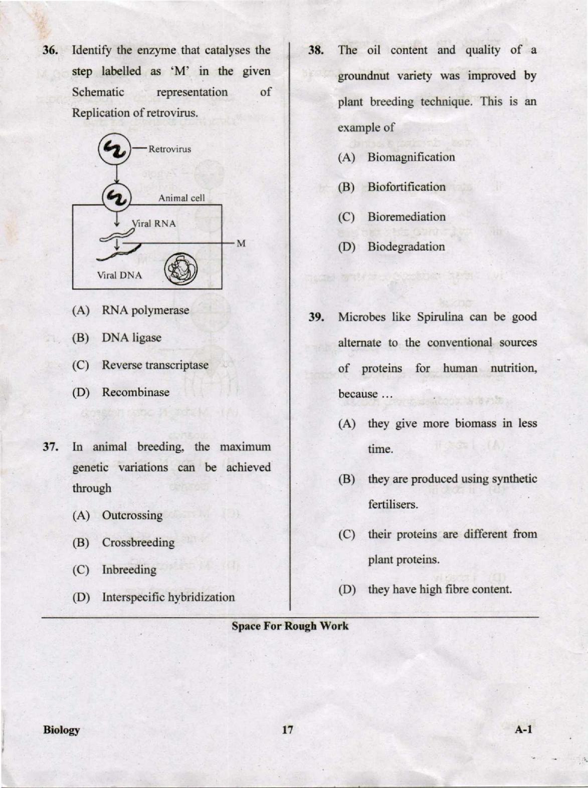 KCET Biology 2019 Question Papers - Page 17