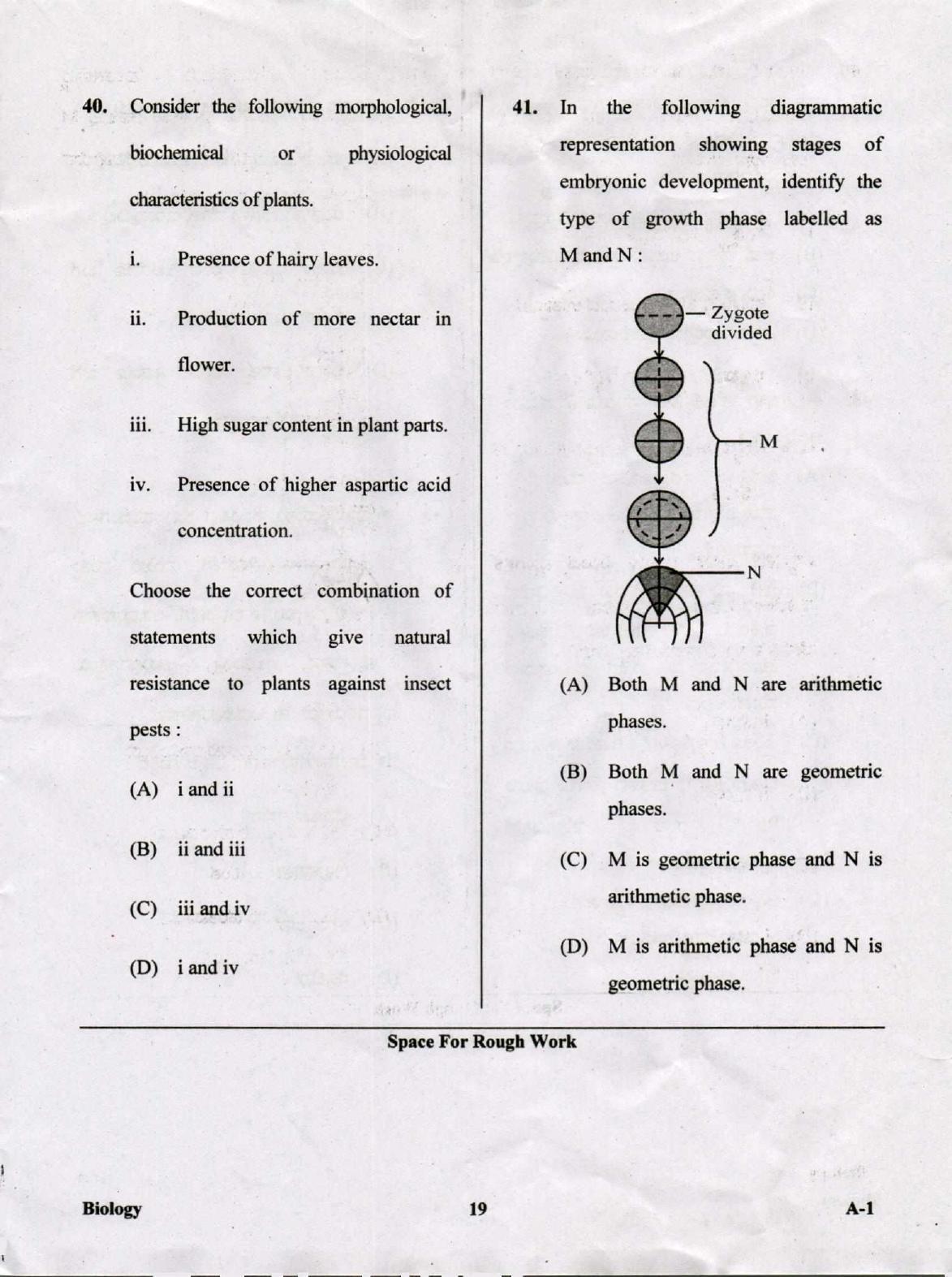 KCET Biology 2019 Question Papers - Page 19