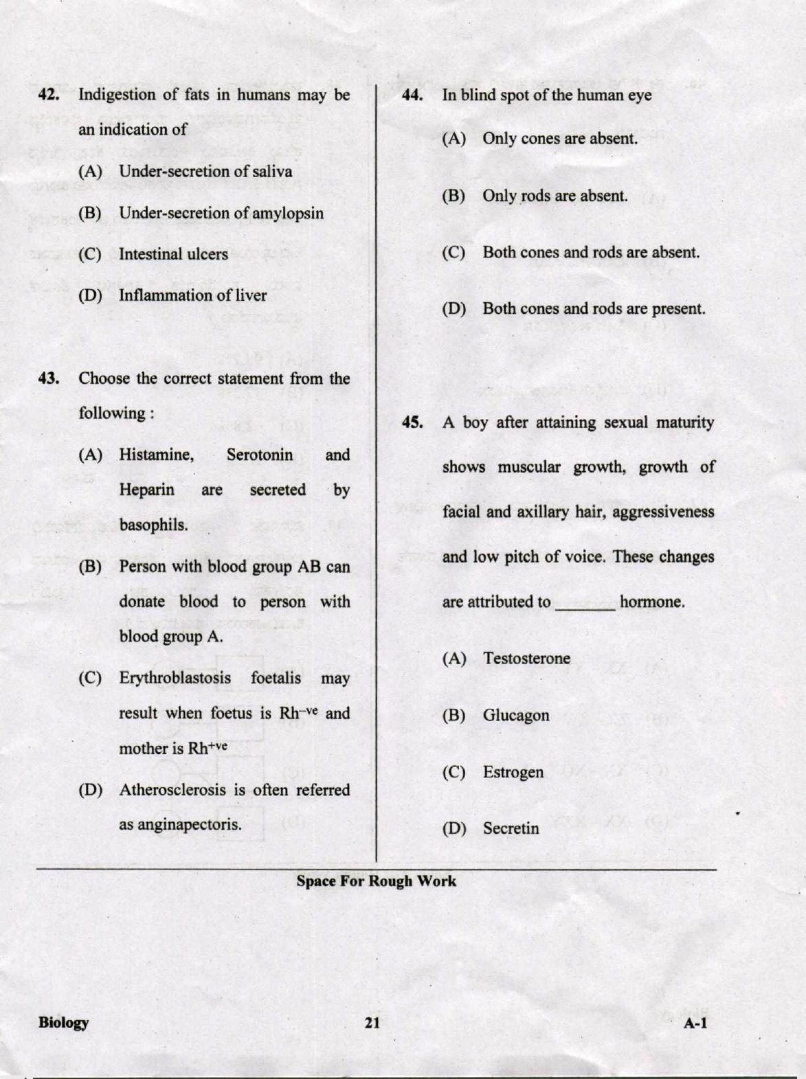 KCET Biology 2019 Question Papers - Page 21
