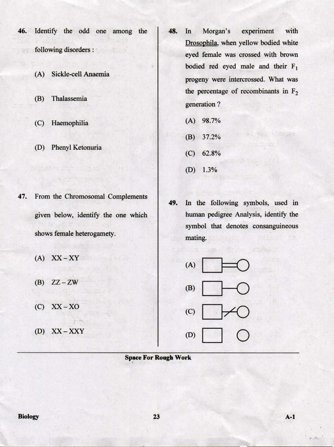 KCET Biology 2019 Question Papers - Page 23