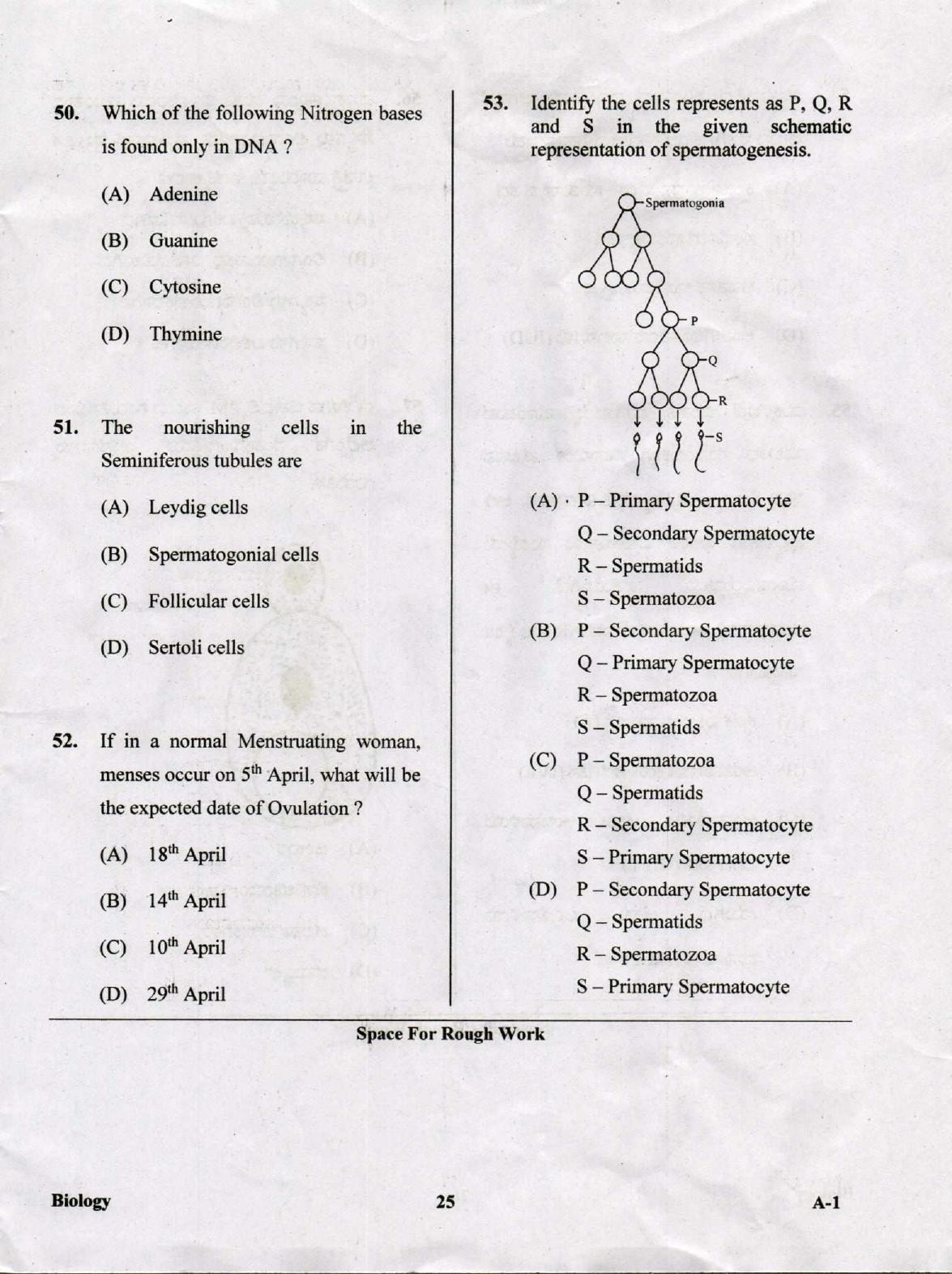 KCET Biology 2019 Question Papers - Page 25