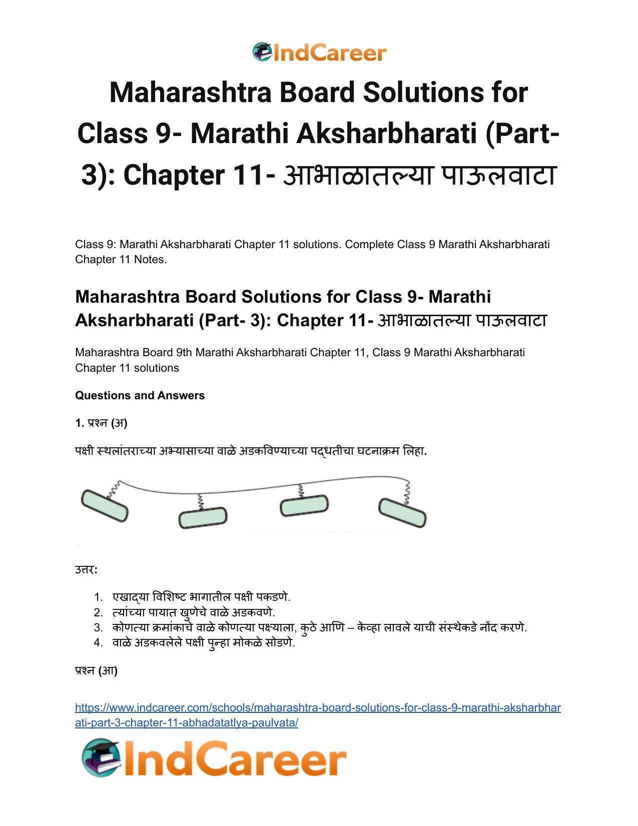 Maharashtra Board Solutions for Class 9- Marathi Aksharbharati (Part- 3): Chapter 11- आभाळातल्या पाऊलवाटा - Page 2