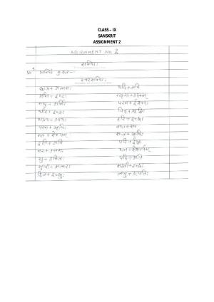 CBSE Worksheets for Class 9 Sanskrit Assignment 2