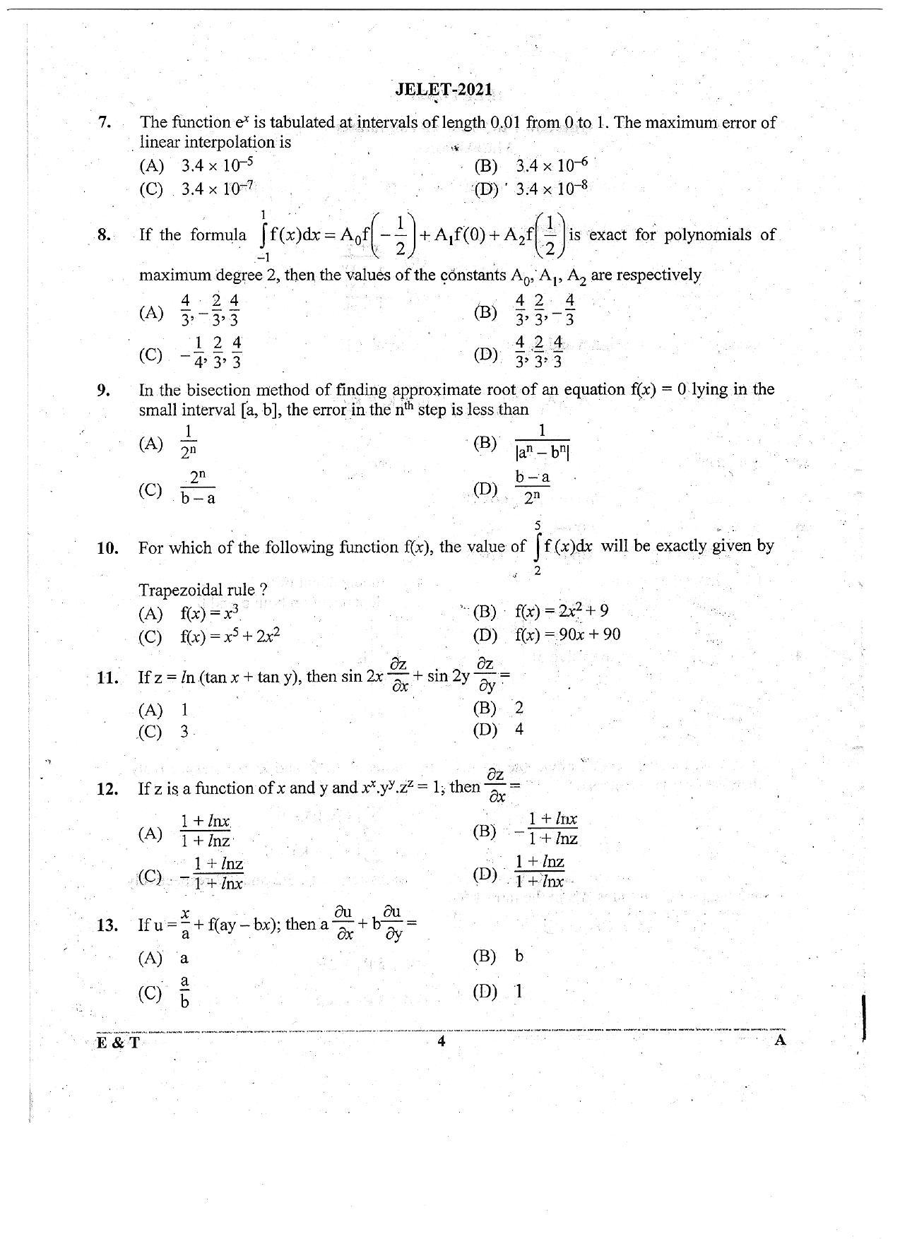 WBJEE  JELET 2021 ( Engg. & Tech.) - Page 4
