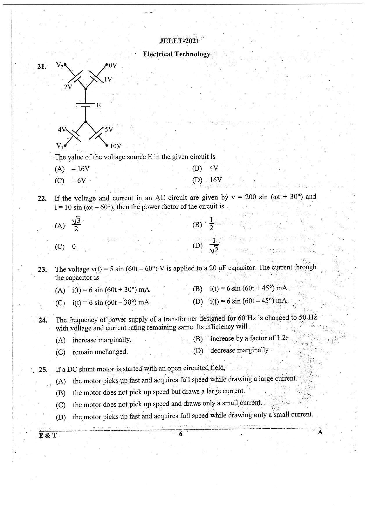 WBJEE  JELET 2021 ( Engg. & Tech.) - Page 6