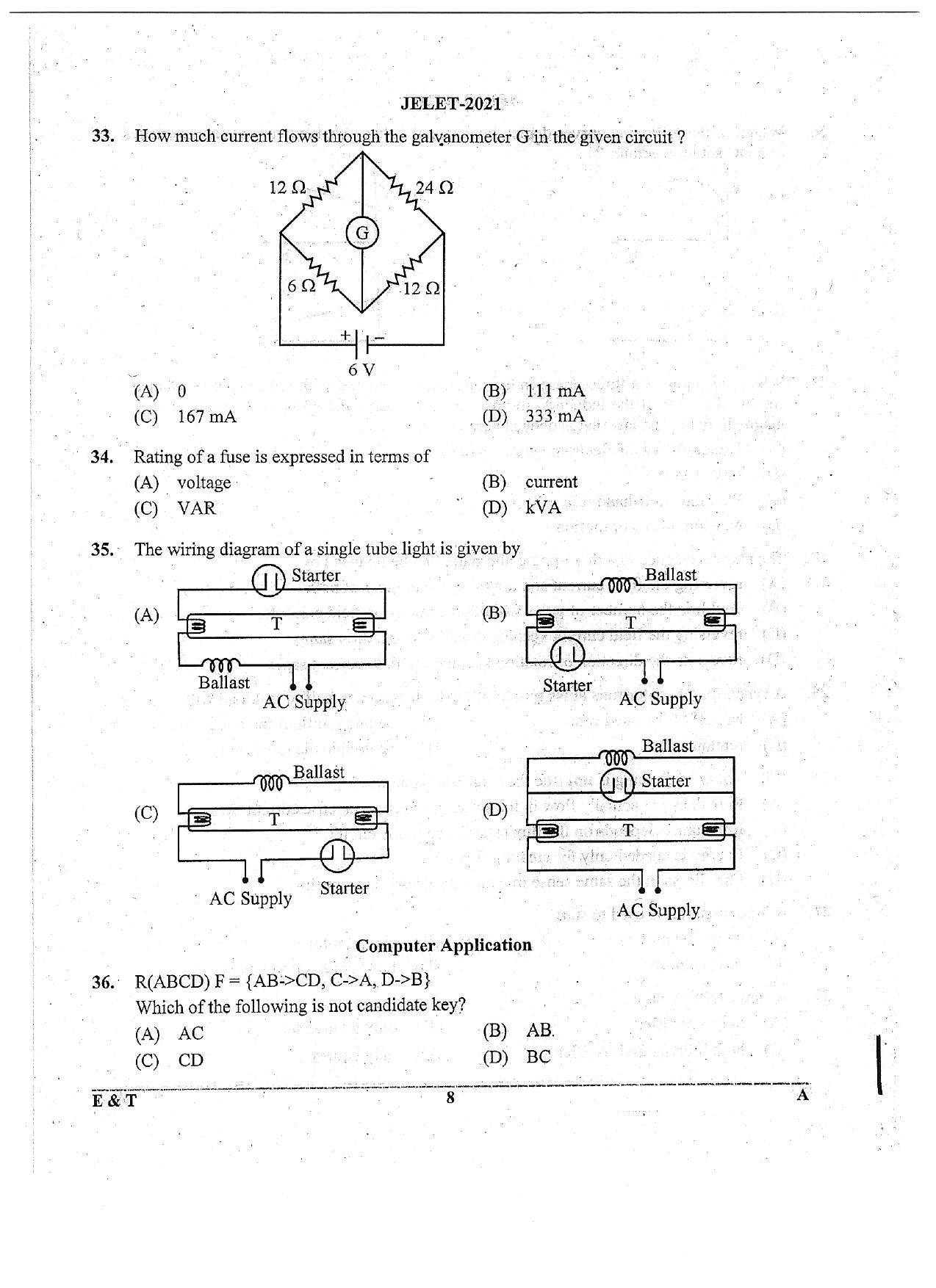 WBJEE  JELET 2021 ( Engg. & Tech.) - Page 8