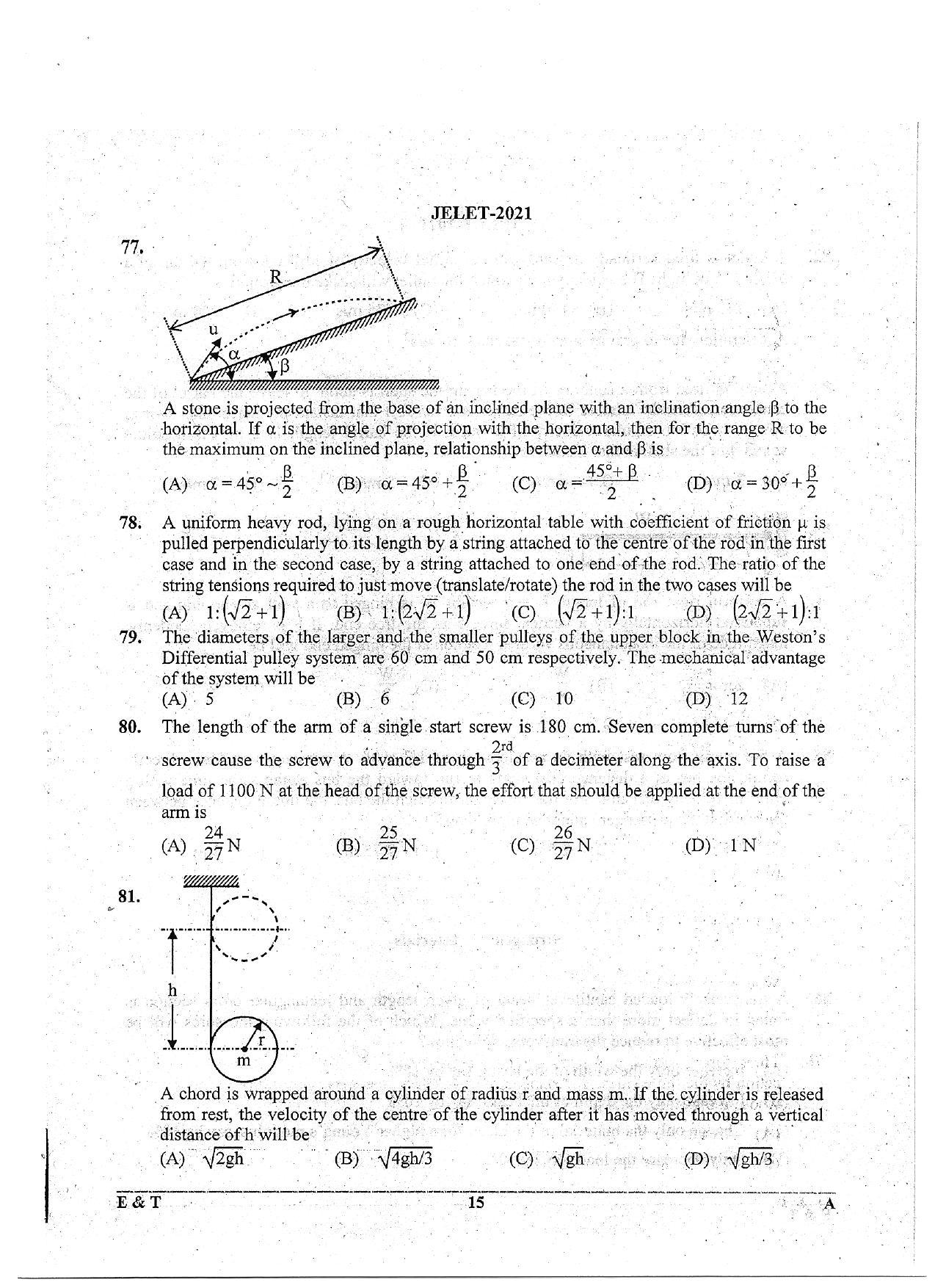 WBJEE  JELET 2021 ( Engg. & Tech.) - Page 15