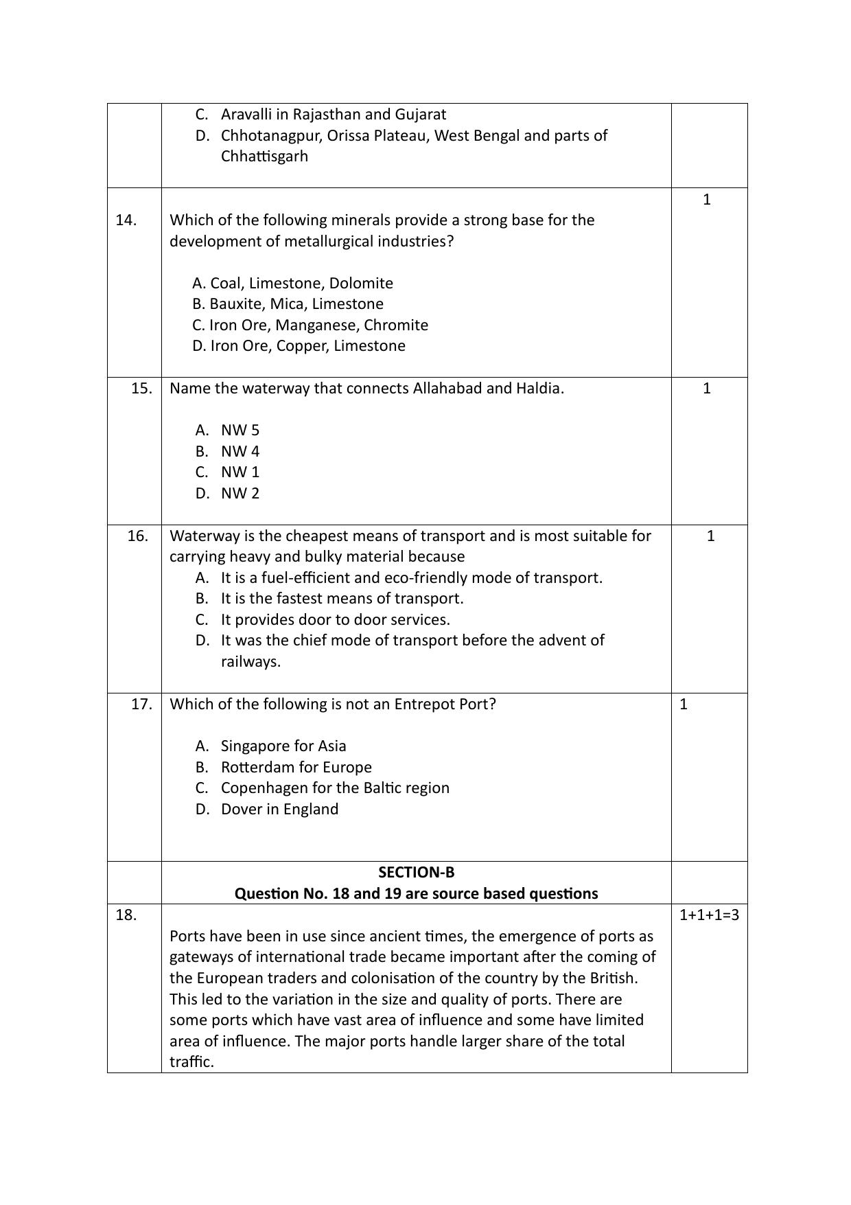 CBSE Class 12 Geography SET 2 Practice Questions 2023-24  - Page 5