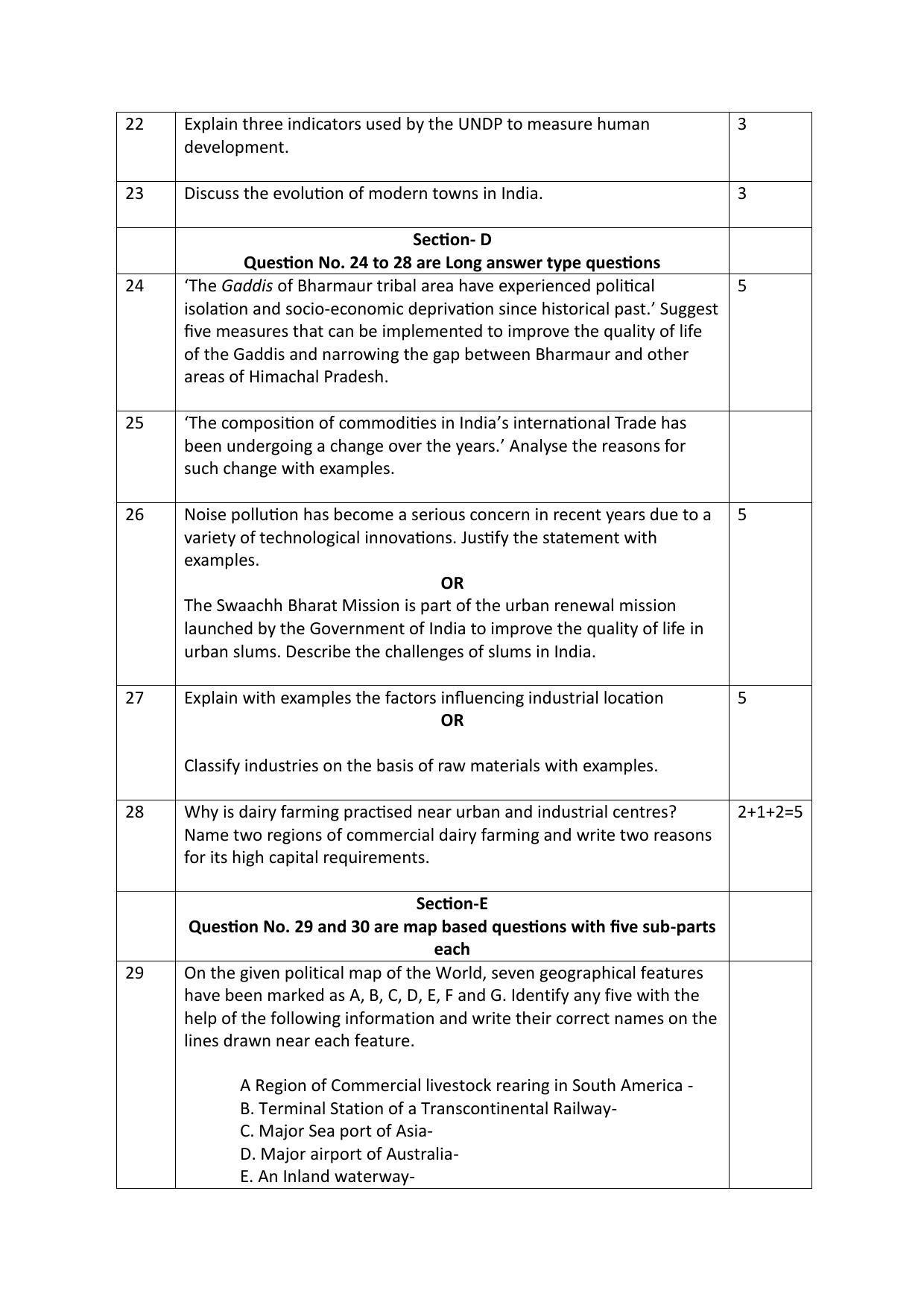 CBSE Class 12 Geography SET 2 Practice Questions 2023-24  - Page 7