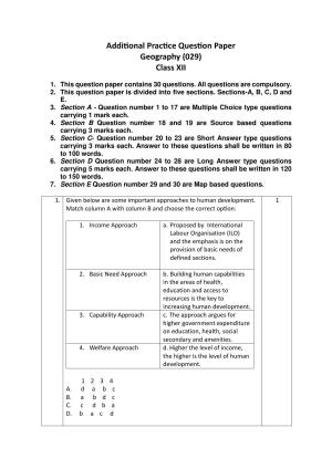 CBSE Class 12 Geography SET 2 Practice Questions 2023-24 