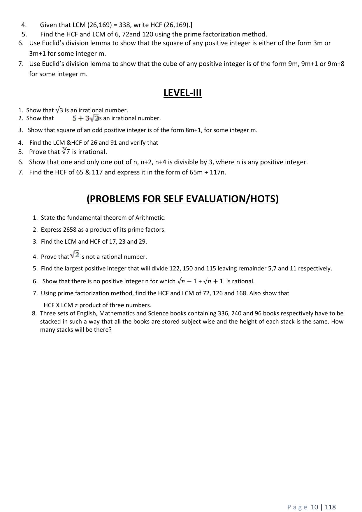 CBSE Worksheets for Class 10 Maths Real Numbers Assignment 7 - Page 3