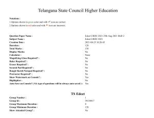 TS EDCET: 25th August 2021 Shift 2 Urdu Question Paper & Answer Key