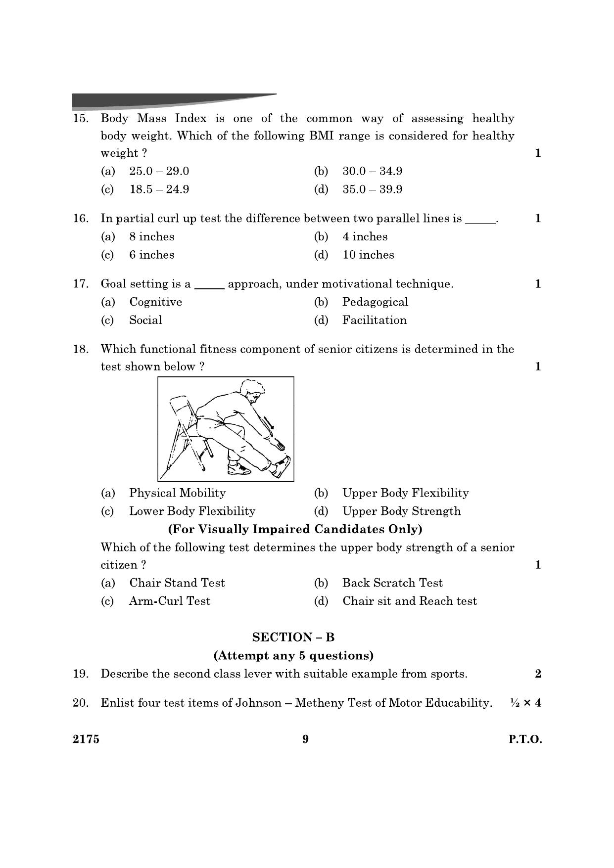 CBSE Class 12 Physical Education 2024 Question Paper - Page 9
