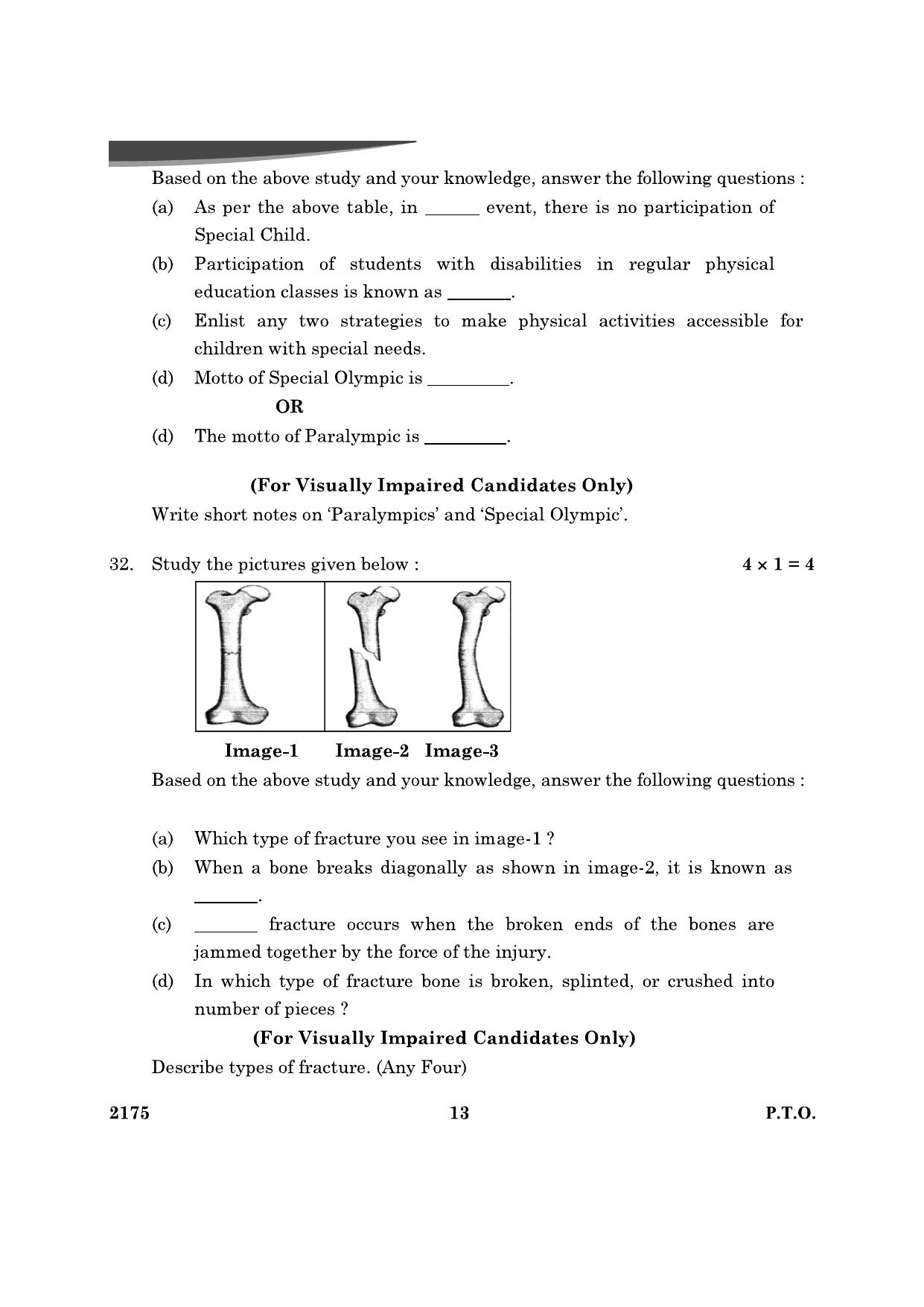 CBSE Class 12 Physical Education 2024 Question Paper - Page 13