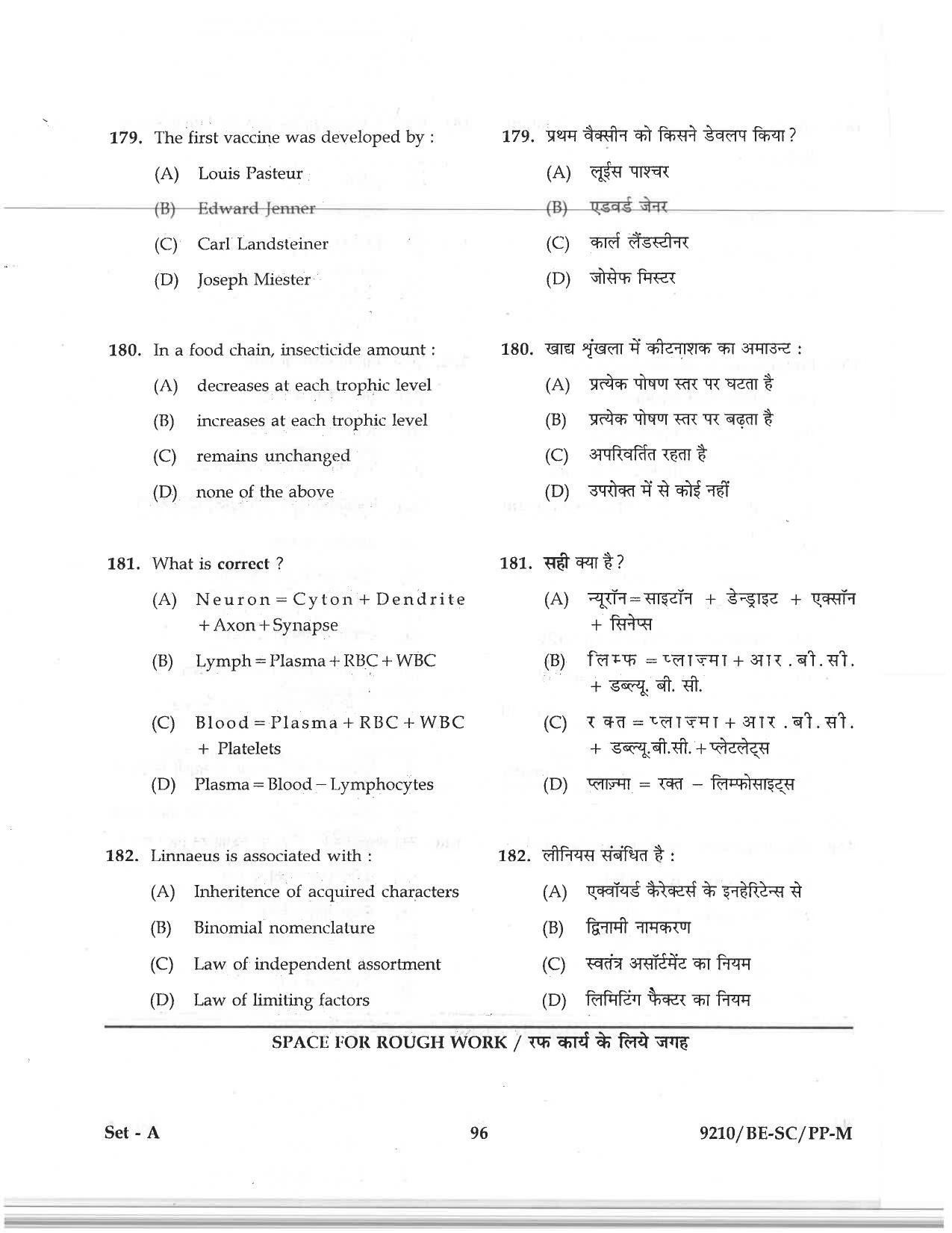 CG PAT / PVPT 2019 Science Question Papers - Page 96