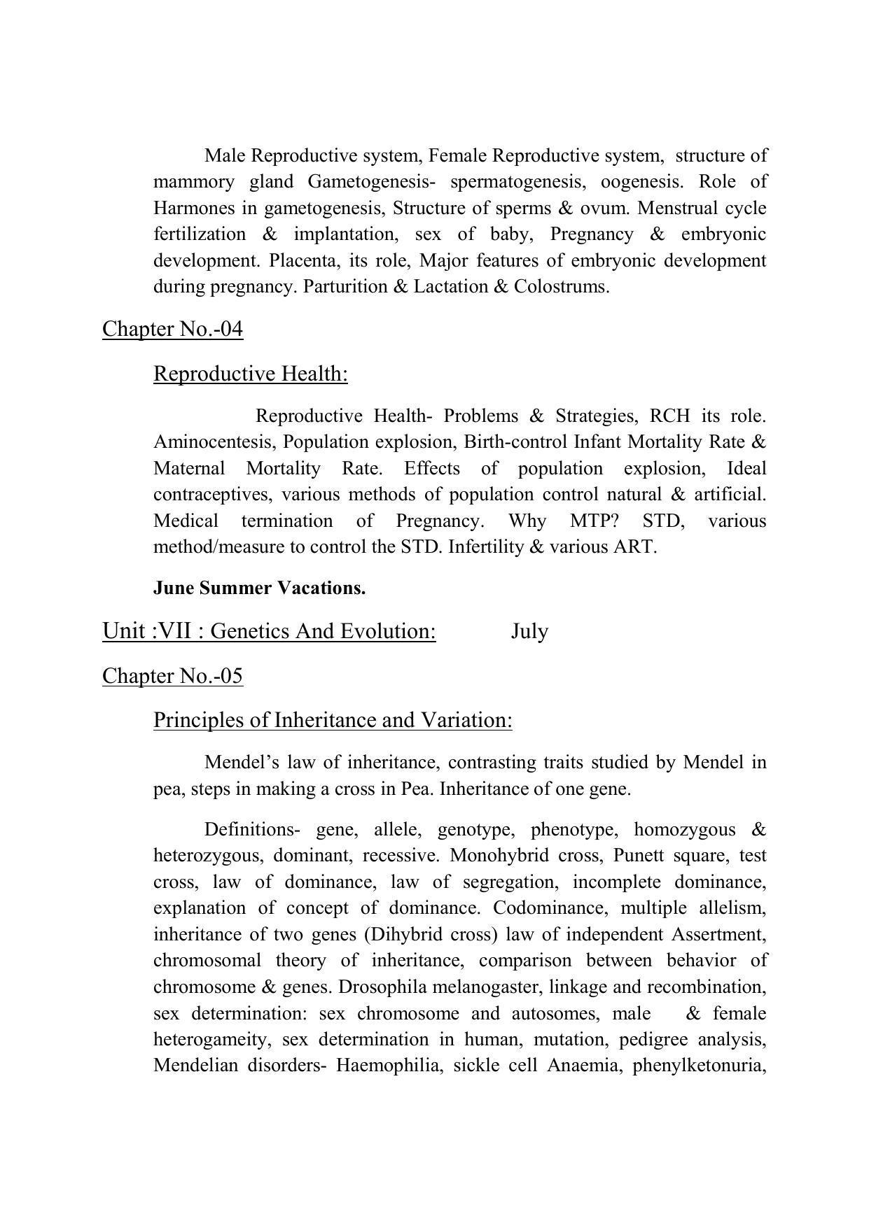 Haryana Board Class 12 Biology Syllabus 2023 - Page 3