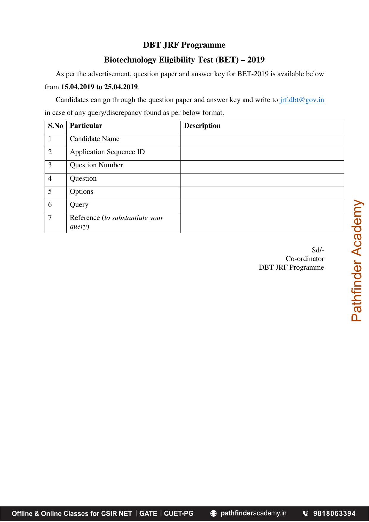 BET 2019 Question Paper - Page 1