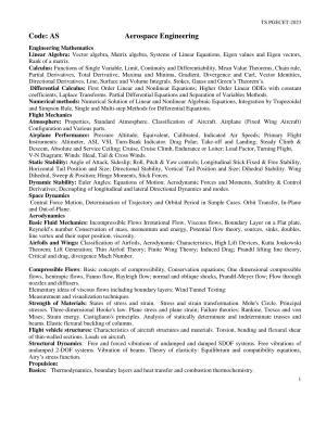 TS PGECET Aerospace Engineering Syllabus