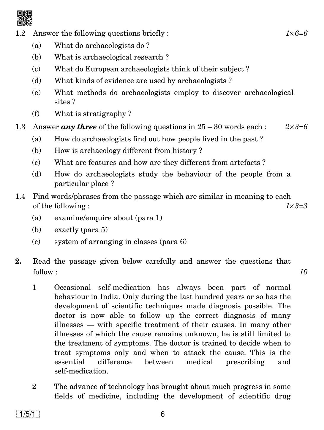 CBSE Class 12 1-5-1 English Core 2019 Question Paper - Page 6