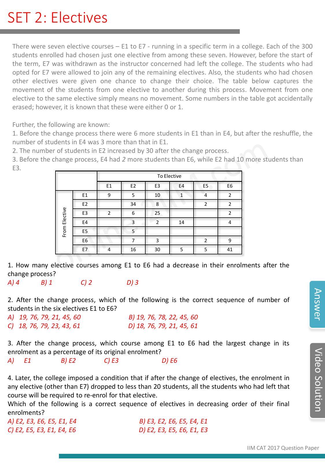 CAT 2017 CAT DILR Slot 2 Question Paper - Page 3