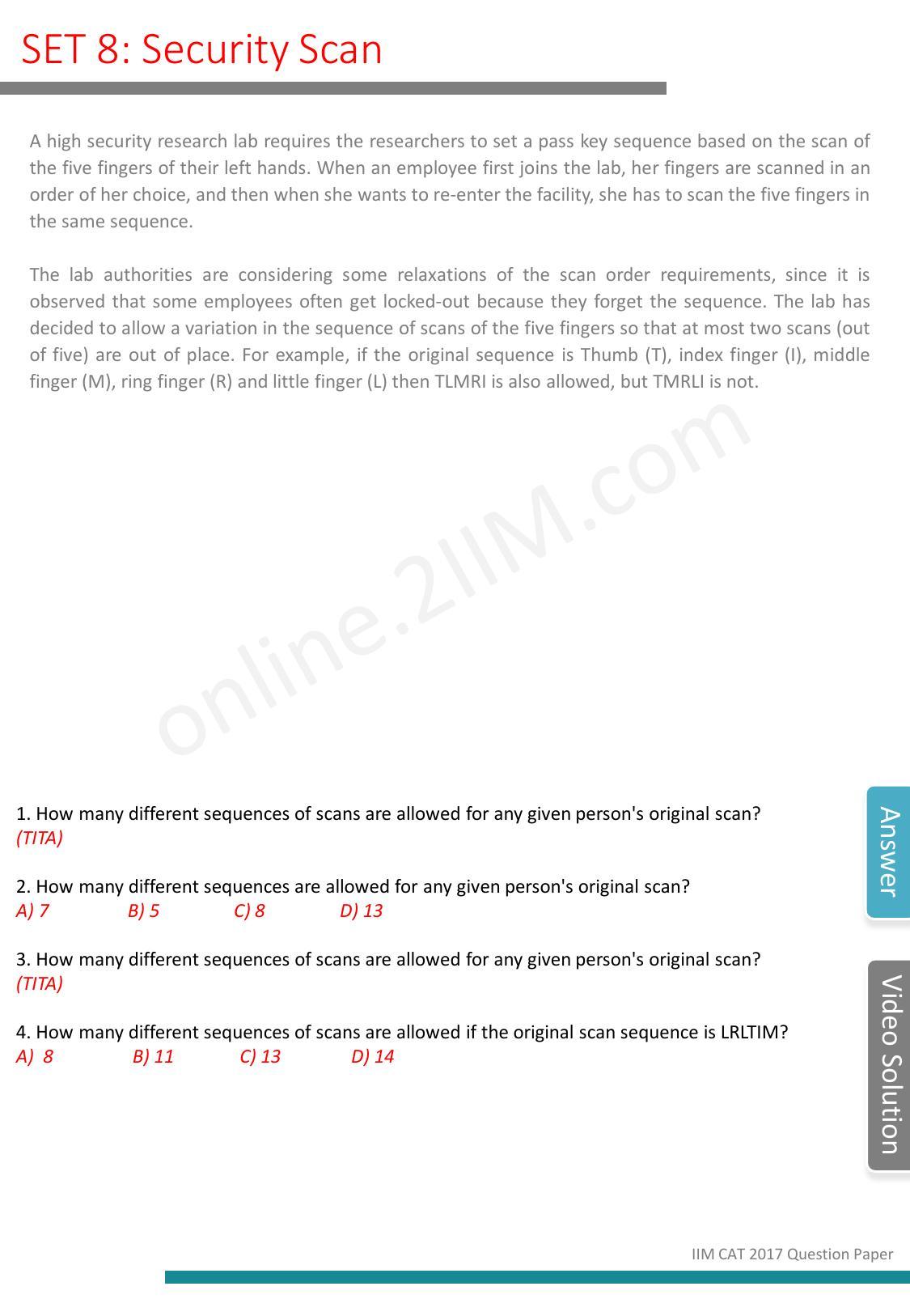 CAT 2017 CAT DILR Slot 2 Question Paper - Page 9