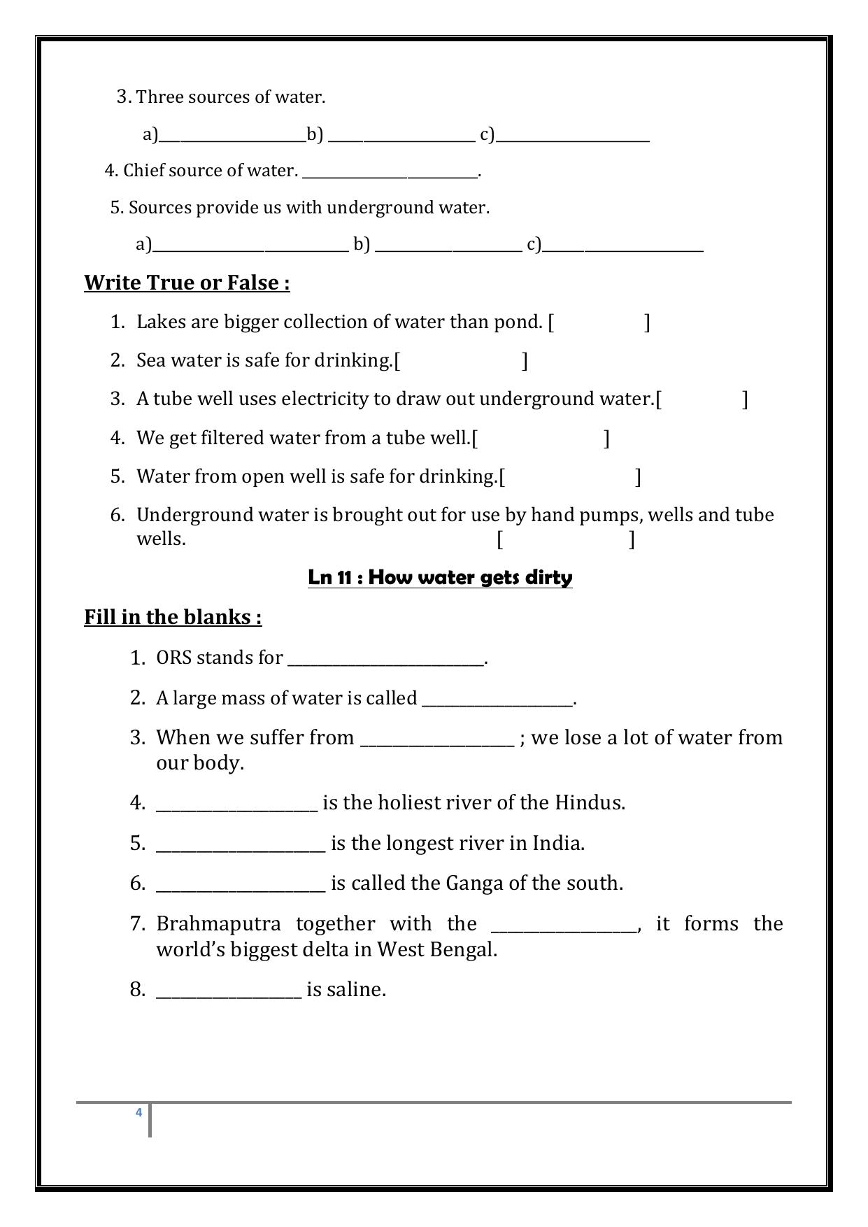 Worksheet for Class 4 Environmental Studies Our Sense Organs Assignment - Page 4