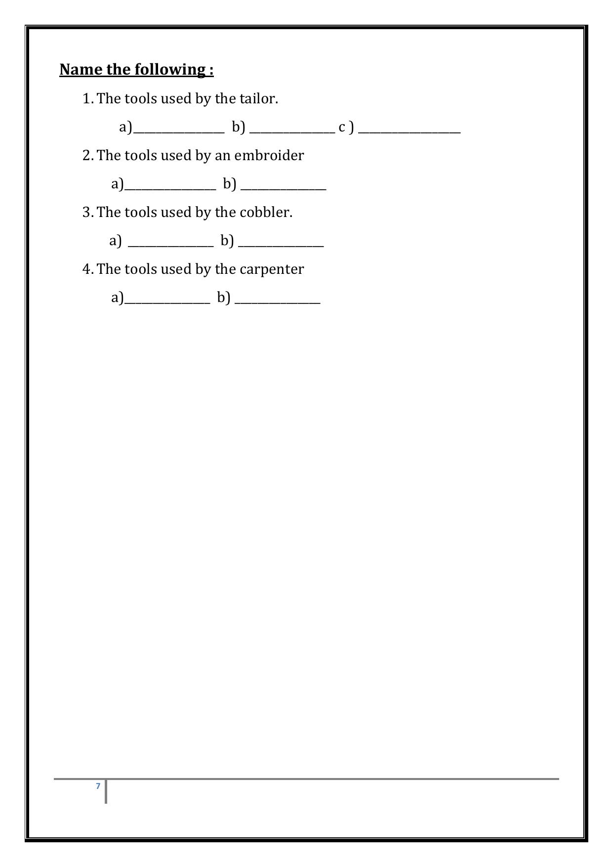 Worksheet for Class 4 Environmental Studies Our Sense Organs Assignment - Page 7