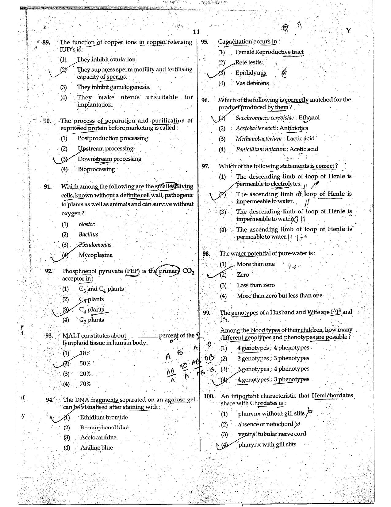 NEET Code Y 2017 Question Paper - Page 11