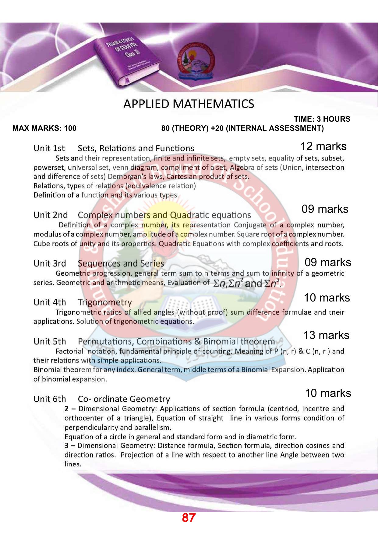 JKBOSE Class 11 Syllabus for JK & Ladakh (2024-25) - Page 95