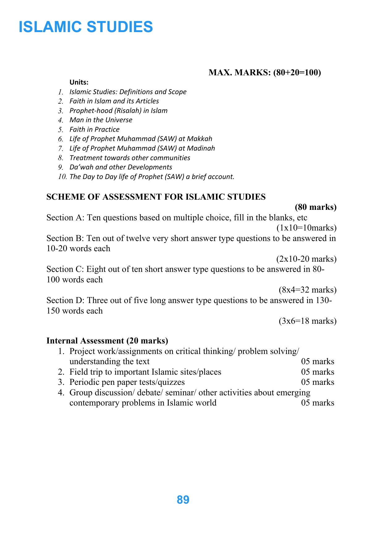 JKBOSE Class 11 Syllabus for JK & Ladakh (2024-25) - Page 97