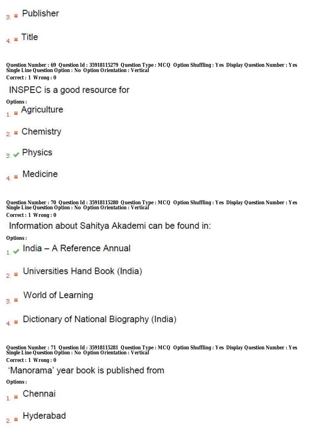 TS CPGET 2018 Master of Library and Information Science (M.Lib.I.Sc) 1 year course (Shift3) Question Paper with Answer Key - Page 25