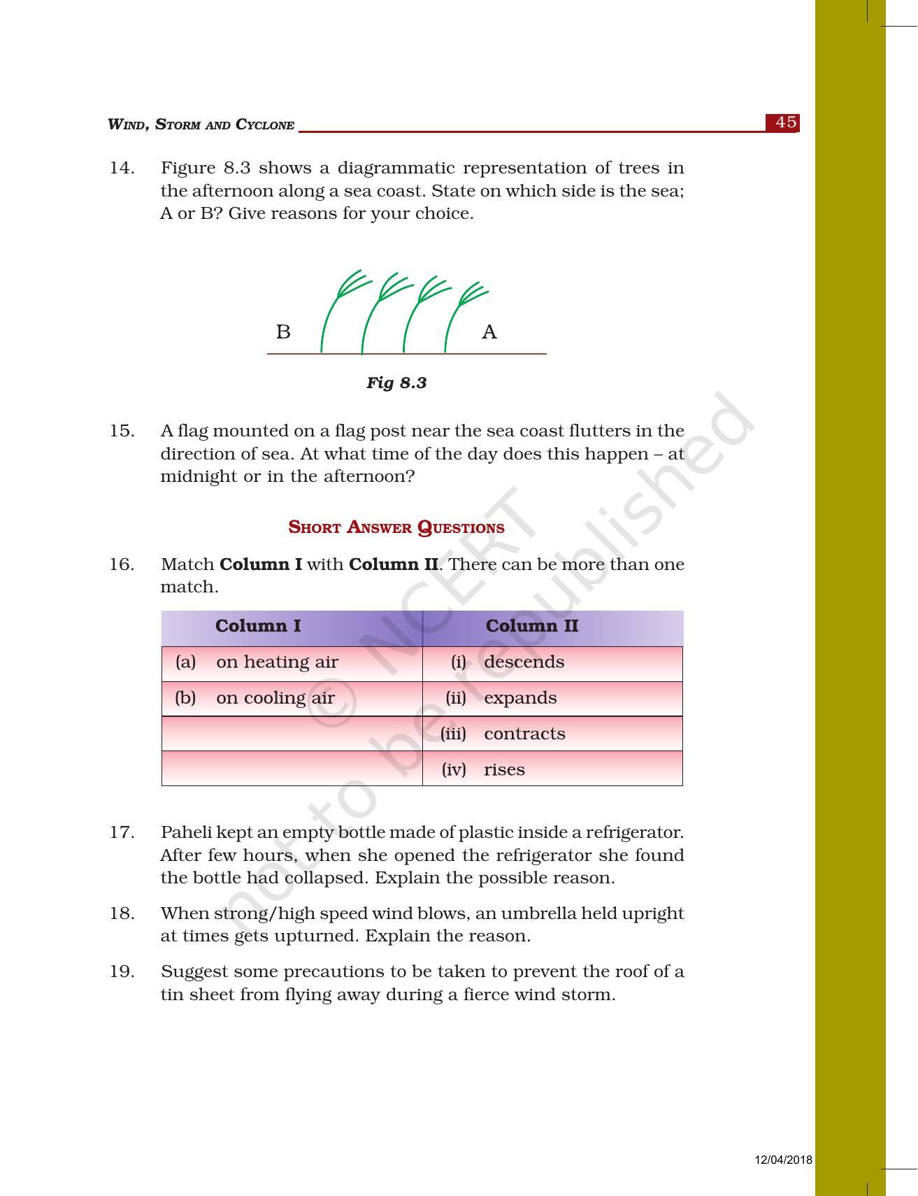 NCERT Exemplar Book for Class 7 Science: Chapter 8-Winds, Storms, and Cyclones - Page 4