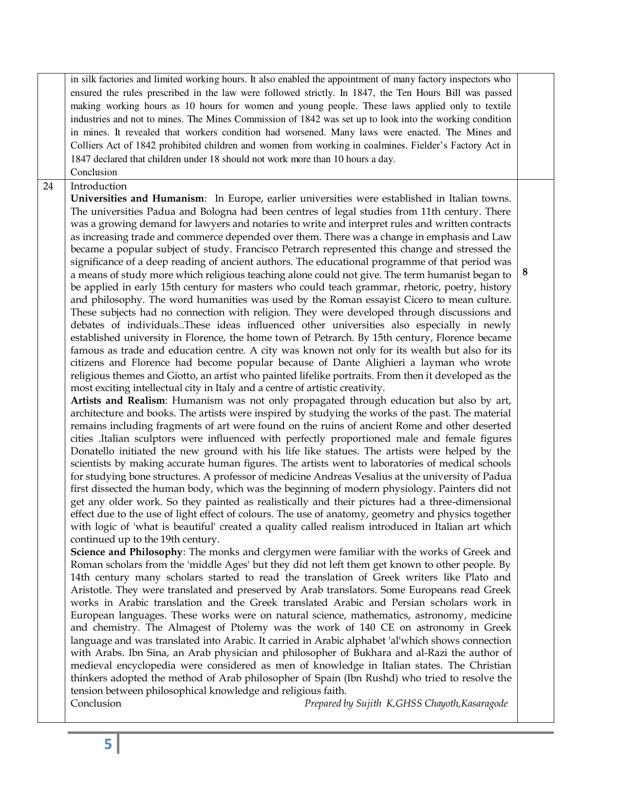 Kerala Plus One 2020 History Answer Key (Model) - Page 5