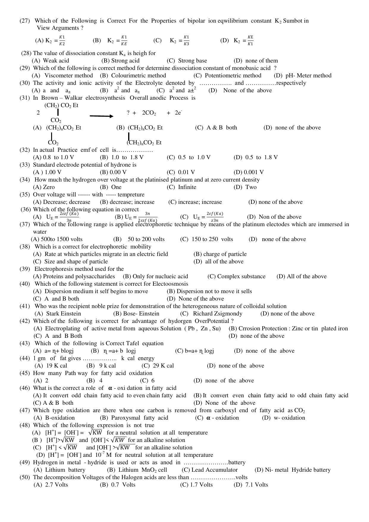 Hemchand North Gujarat University Sample Paper July-Sept 2021: M.Sc. Semester-III CH N-602 Physical Chemistry Paper Code - 5006 (Old Course) - Page 2
