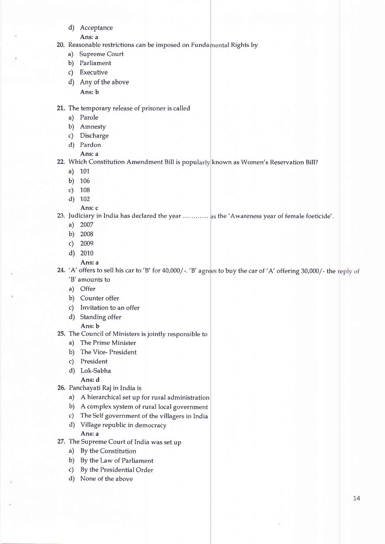 MH CET Law 2022 Sample Paper for 3 Year LLB (2016) - Page 4